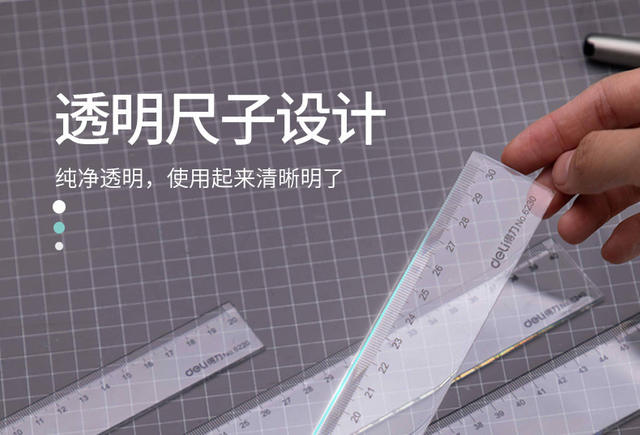 Deli 6240 Ruler 20/30/40/50/60cm Student Drawing Transparent Scale Plastic Ruler Stationery detail 5