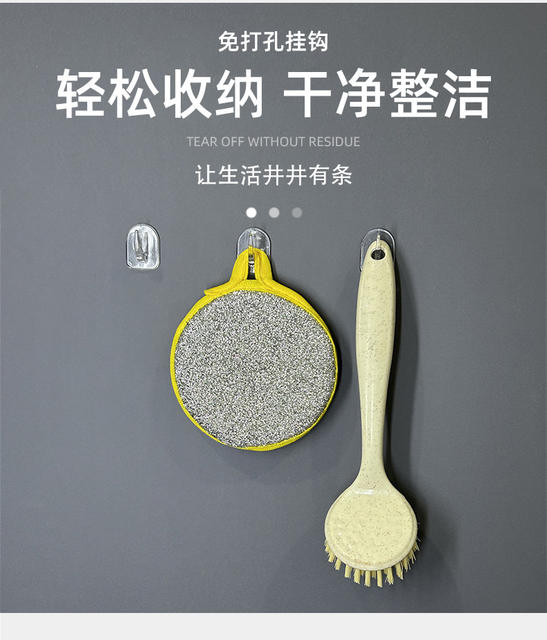 Traceless Acrylic Adhesive Transparent Hook Strong Plastic Hook Bathroom Punch-free Adhesive Calf Horn Hook detail 3