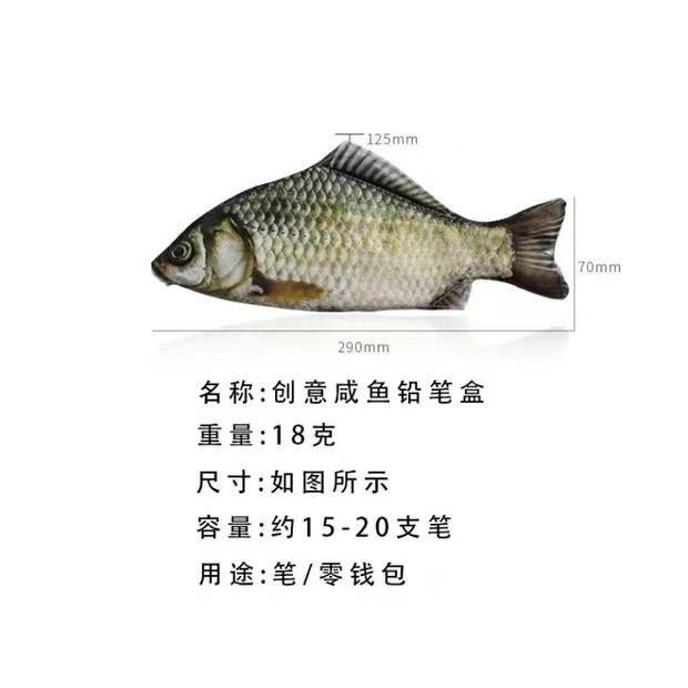 Creative Simulation Carassius Carassius Carassius Personality Funny Salted Fish Pencil Bag Fresh Sea Fish Fish Shaped Pencil Bag Shake Tone Same detail 2