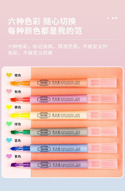 Deli Highlighter Fluorescent Marker Student Marker Color Stroke Key Hand Account Special Pen Multicolor Department detail 8
