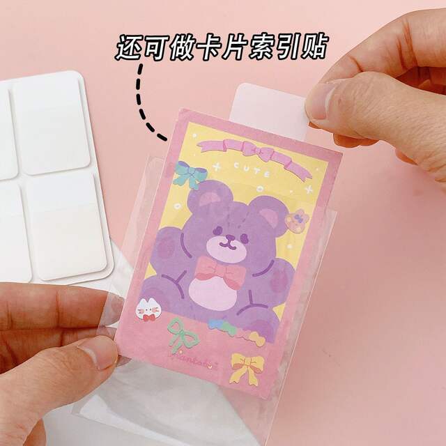 Ins Index Sticker White Transparent Idol Photo Card Simple Bookmark Mark Sticker Can Write Note Sticker Learning detail 2