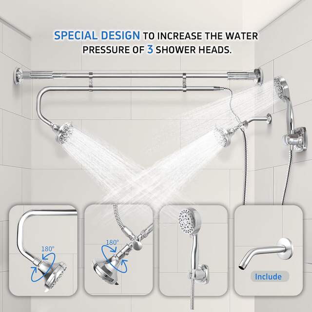 Cross-Border Popular Double Supercharged Shower Head 9-Function Handheld Shower Head Bath Shower Set Wholesale detail 1