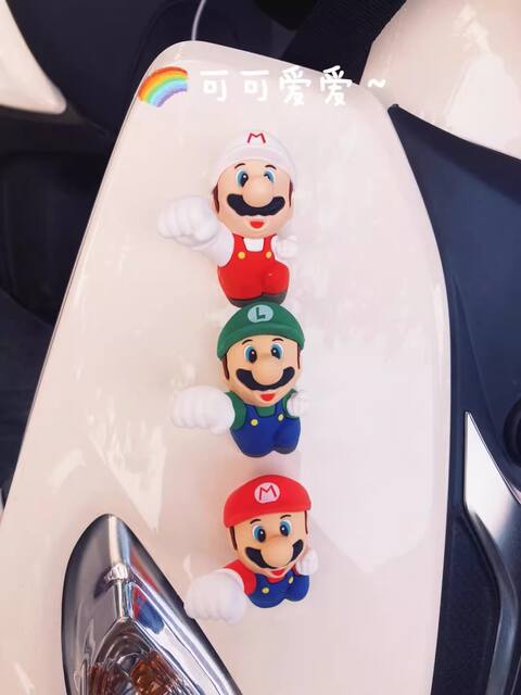 Super Mario electric car 3D stereo car stickers motorcycle body decorations doll car ornaments stickers detail 1
