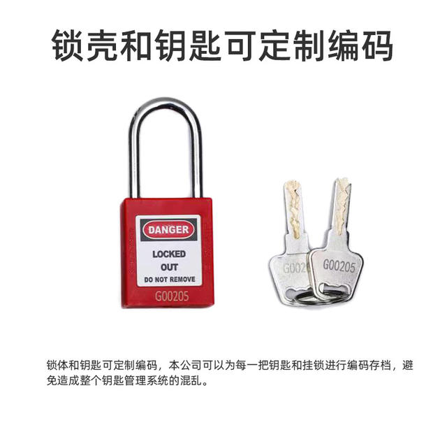 Bedi type industrial safety padlock 38mm engineering plastic insulated power equipment lock tag LOTO detail 11