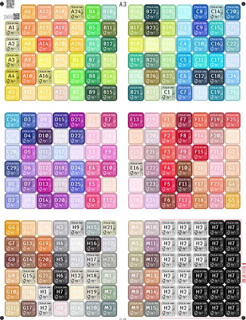 221-Color Kt Cat Pixel-Style Mard Square Handmade Waterproof Laminated Cute Fusion Bean Stickers with Color Code Stickers detail 8