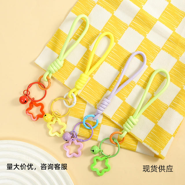 Colorful Sports-Style Five-Pointed Star Bell Lanyard Versatile Accessories for Bags, Doll Pendants, and Phone Case Decorations Wholesale detail 2