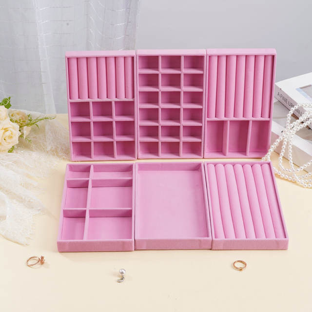 Amazon Foreign Trade Jewelry Box Cross-Border Jewelry Accessories Storage Box Creative Jewelry Box Velvet Tray Storage Box detail 1