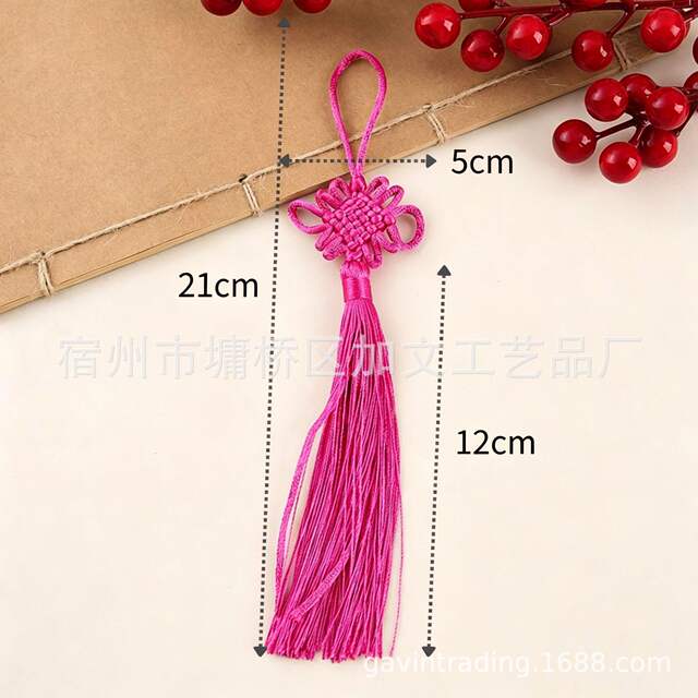 Small Red Six-Square Knot Chinese Knot Pendant, Small Hanging Ornament Chinese Knot Tassel, Prosperity Knot Special Gift detail 4