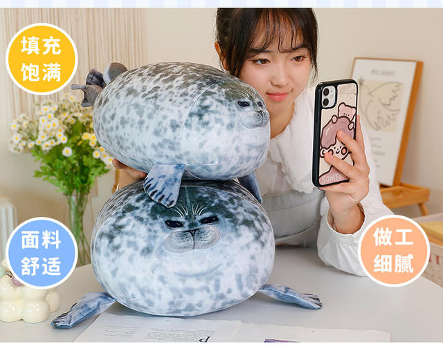 Japan Osaka Simulated Seal Doll Pillow Aquarium Popular Soft Pillow Aquarium Plush Toy detail 5