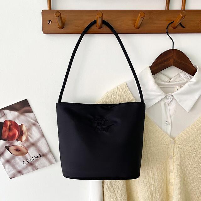Korean-Style Dopamine Embroidered Nylon Bag Birthday Wedding Gift Bag Casual Versatile Shoulder Underarm Bucket Bag