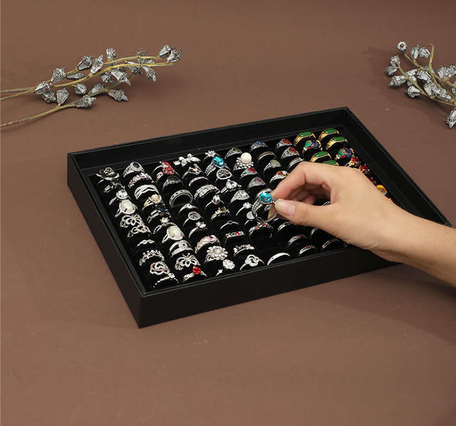 Manufacturer's Spot Wholesale 100-Hole Ring Box Jewelry Display Box Dust-Proof Transparent Storage Box with Lid detail 5
