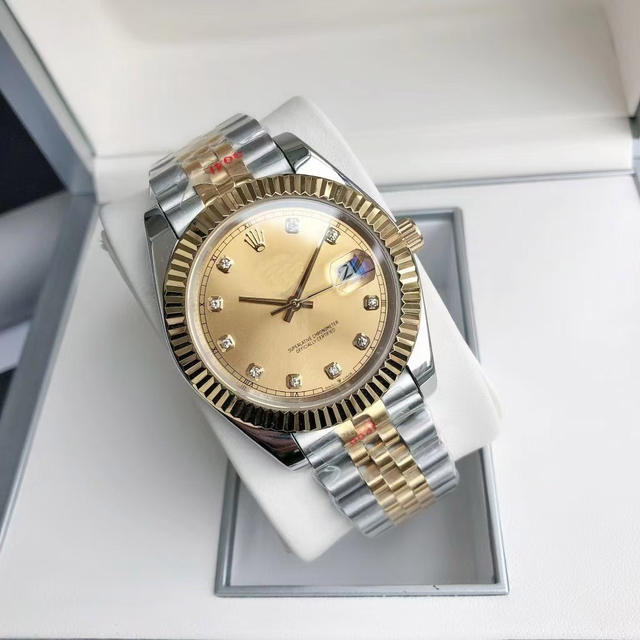 41mm Datejust-Style Imitation Mechanical Chronograph Movement Fully Automatic Solid Steel Band Men's Watch Waterproof Luminous Watch Wholesale detail 9