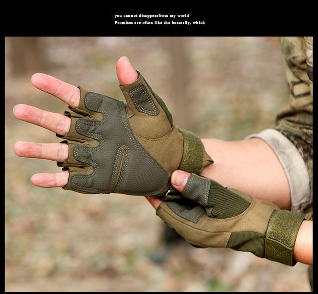 Half-Finger Tactical Gloves for Men, Training, Fighting, Cycling, Motorcycle, Outdoor Safety Protection, Shock-Absorbing Camouflage Gloves detail 9