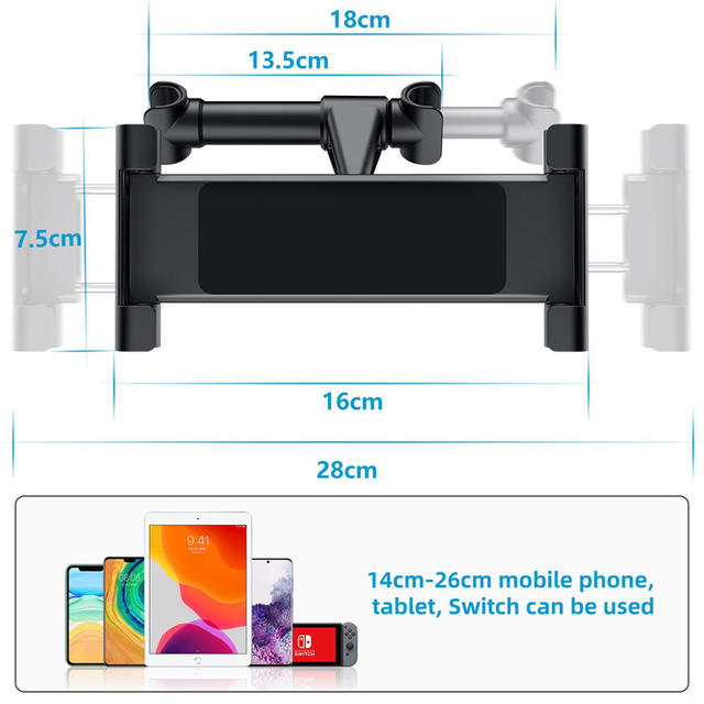 Cross-Border Popular Car Rear Pillow Holder Mobile Phone Tablet Car Rear Seat Mobile Phone Stretch Telescopic Holder detail 4