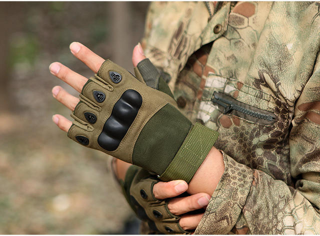 Half-Finger Tactical Gloves for Men, Training, Fighting, Cycling, Motorcycle, Outdoor Safety Protection, Shock-Absorbing Camouflage Gloves detail 8