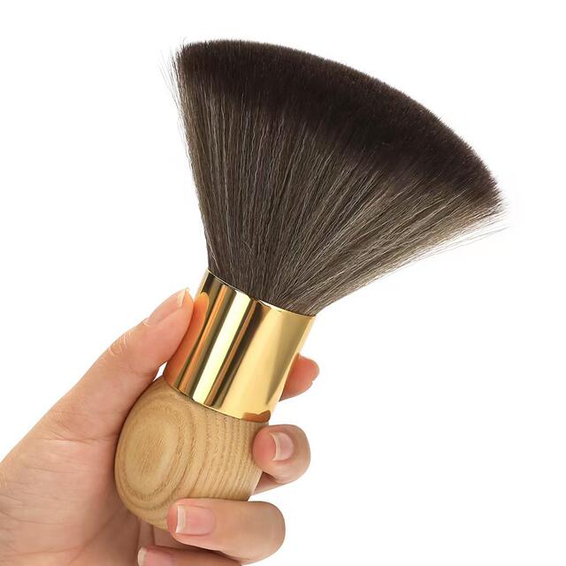 New Cross-Border Model Hair Salon Solid Wood Hair Brush, Hairdressing Tool for Cleaning Hair Fragments and Soft Bristles for Neck Cleaning detail 1