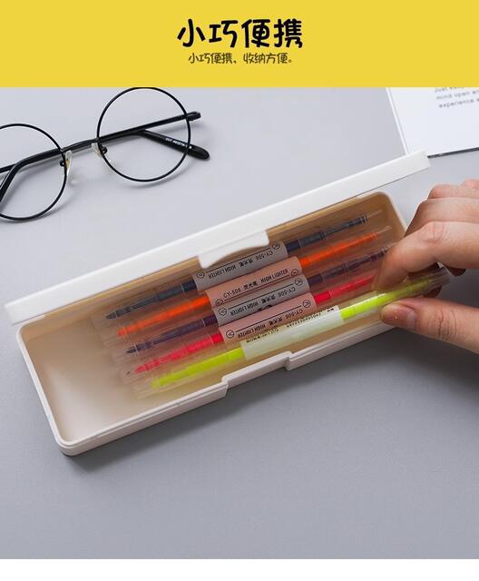 Double-head highlighter student hand account pen marker pen color marker pen 6 color painting pen stationery wholesale detail 9
