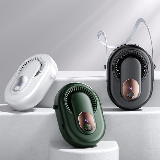 Waist-Hanging Fan Mini Hanging Neck Handheld Digital Display USB Charging Portable Outdoor Office Desk Compact Clip Fan detail 2
