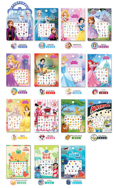 Children's Frozen Nail Stickers Luminous Snow Aisha Princess Strawberry Bear Princess Cartoon Girl Nail Stickers detail 3