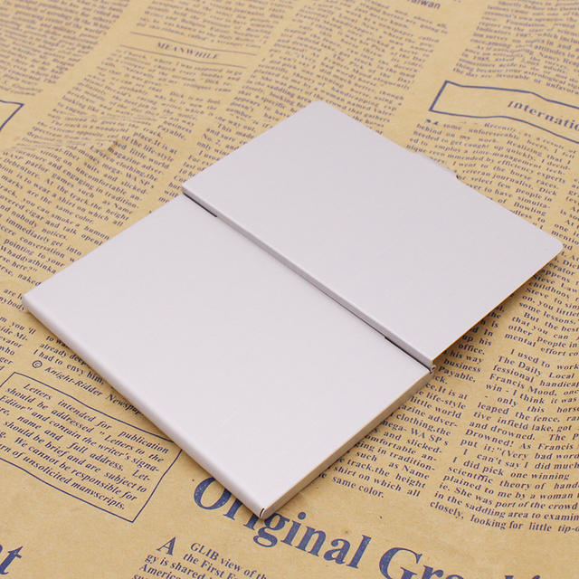 Ultra-thin aluminum alloy business card case matte business card holder carry gift business card holder laser logo detail 7