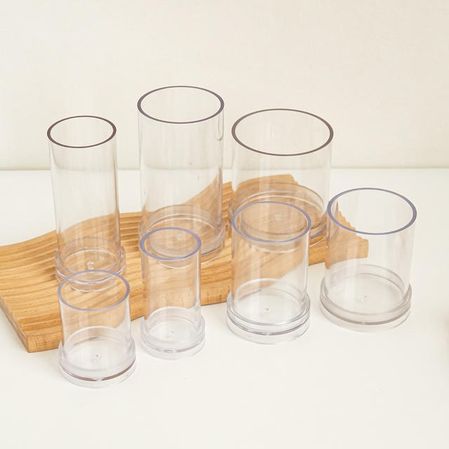 DIY Handmade Aromatherapy Dried Flower Candle Cylindrical Mold Acrylic Column Wax Plastic Soap Cake Grinding Tool Baking detail 5