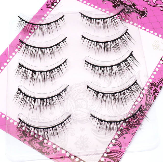 Natural single eyelid baby straight false eyelashes short black hard stem can support double eyelid innocent deer daily eyelashes detail 10