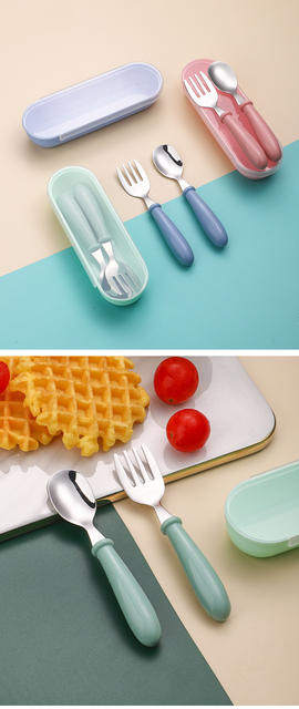 304 children's tableware suit stainless steel baby eating spoon children's tableware fork spoon fork detail 10