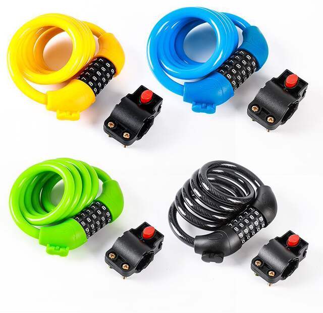 Bicycle key lock mountain anti-theft combination lock mountain bike portable chain steel cable electric bike bicycle lock detail 10