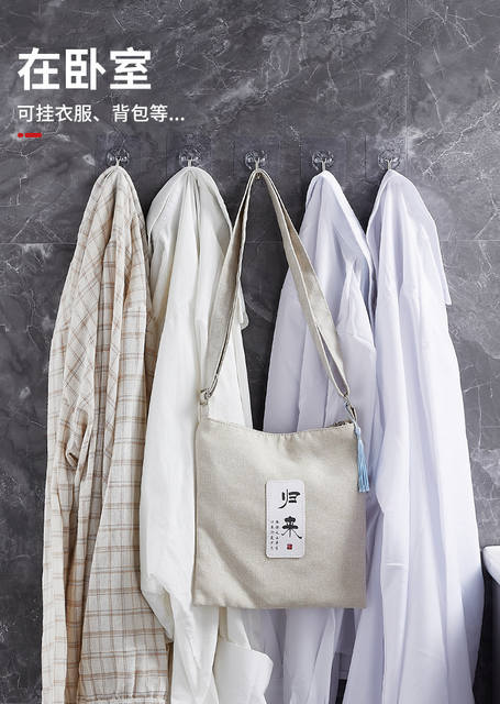 Hook, No Punching, Sticky Hook, Strong Adhesive Sticker, Stainless Steel Hook, Traceless Nail Behind Door, Kitchen Bathroom Transparent Hook detail 5