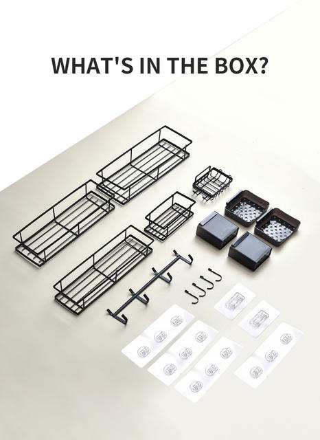 Cross-Border New Bathroom Storage Rack Wall-Mounted Bathroom Punch-Free Iron Toiletries Toilet Storage Rack detail 5
