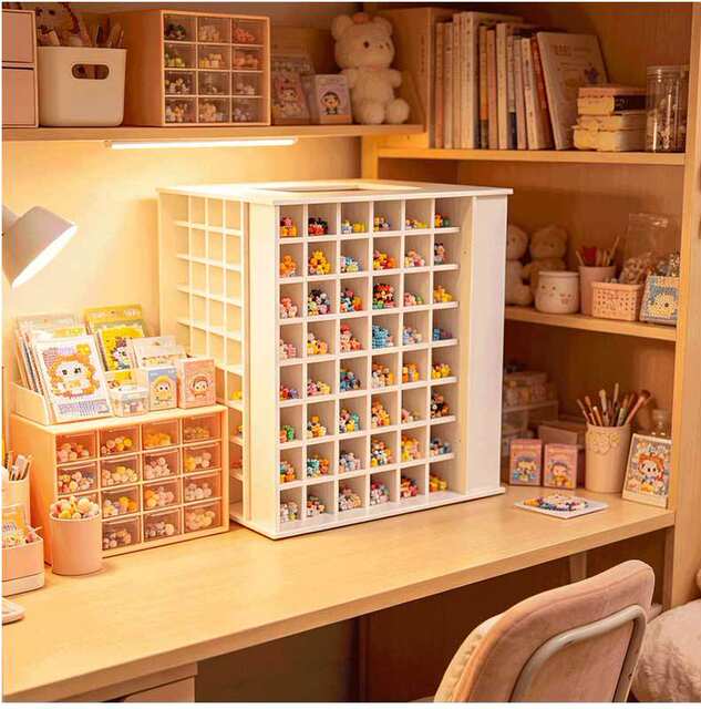 Desktop Bead Storage Box with Compartments, Rotating Organizer Rack, Large Capacity Multi-Compartment Storage Rack detail 9