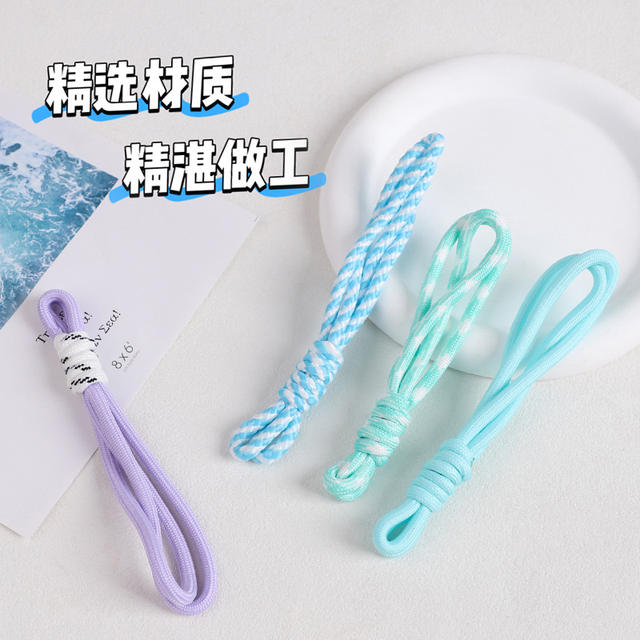 Cute Dopamine Short Phone Lanyard from Xiaohongshu, Dopamine Colorful Rope Keychain Lanyard Accessory detail 3