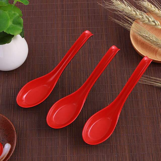 Practical Red and Black High-Temperature Melamine Spoon, Imitation Porcelain Long-Handled Spoon, Anti-Scalding and Anti-Slip Soup Spoon, Noodle Spoon Manufacturer detail 3