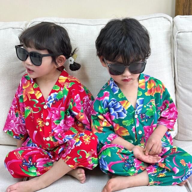 Children's Cotton Silk Pajamas Set Summer Artificial Cotton Air-conditioning Clothing for Boys and Girls Cotton Silk Home Clothes Two-piece Children's Clothing detail 5