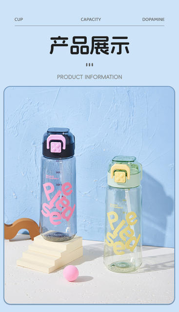 Fuxing Student Water Cup Sealed Anti-Fall and Leak-Proof Portable Straw Cup Unisex Simple Cup with Handle Kettle detail 3