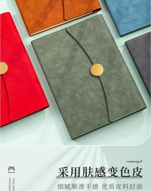 A5 Business Notebook Gift Box suit High Color Value Three Folding Round Iron Buckle Meeting Office Notepad Customizable detail 6