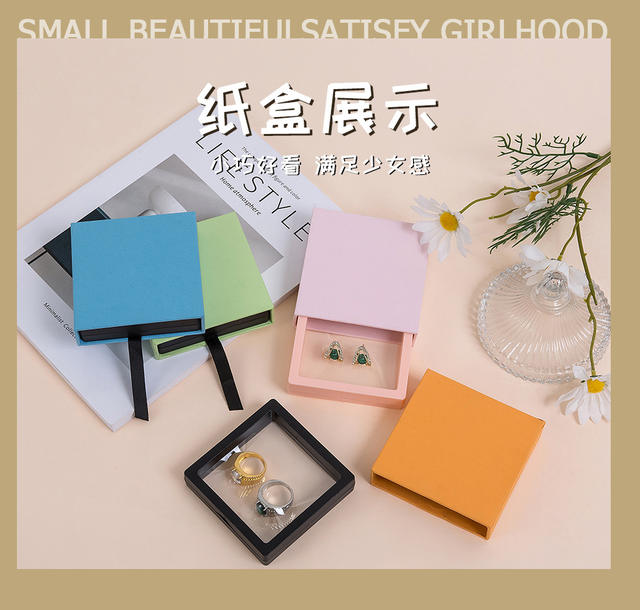 in stock pe film suspension box jewelry anti-oxidation wear jewelry transparent display ring packaging box wholesale detail 7