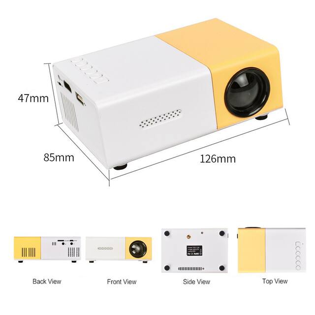 Foreign trade hot YG300 yellow and white mini projector portable children home HD convenient projector wholesale detail 8