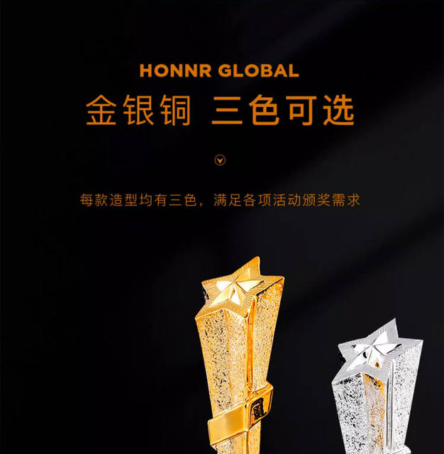 New Resin Trophy Customized for Singing and Dancing Competitions, Creative Five-Pointed Star, Thumbs-Up, Outstanding Employee, Children's Champion detail 3