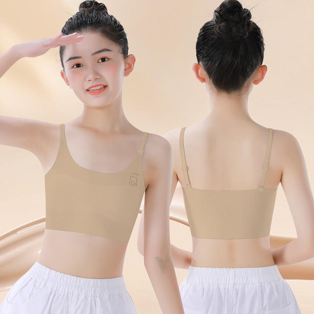 Girls' Intimates Development Period 10-Year-Old Primary School Students Kidsren's Girls' Bra Girls' Invisible Liquid Foundation Sling Vest