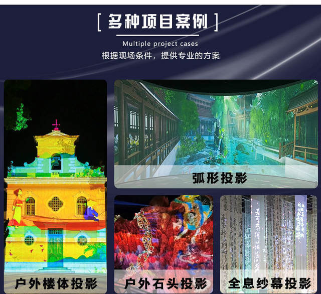 Wave Theme Holographic Ground Interactive Projection Wall Indoor Outdoor Commercial Street Night Scene Drainage Projector Equipment detail 1