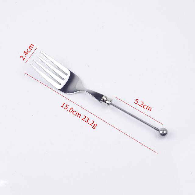 Cross-Border Hot-Selling DIY Beaded Tableware Food-Grade 304 Stainless Steel Spoon Household Fruit Snack Fork Dessert Spoon detail 11