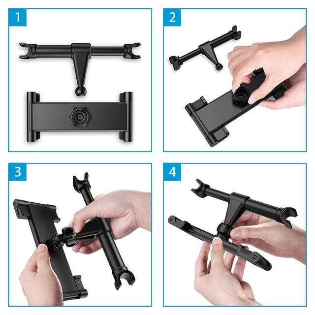Cross-Border Popular Car Rear Pillow Holder Mobile Phone Tablet Car Rear Seat Mobile Phone Stretch Telescopic Holder detail 1