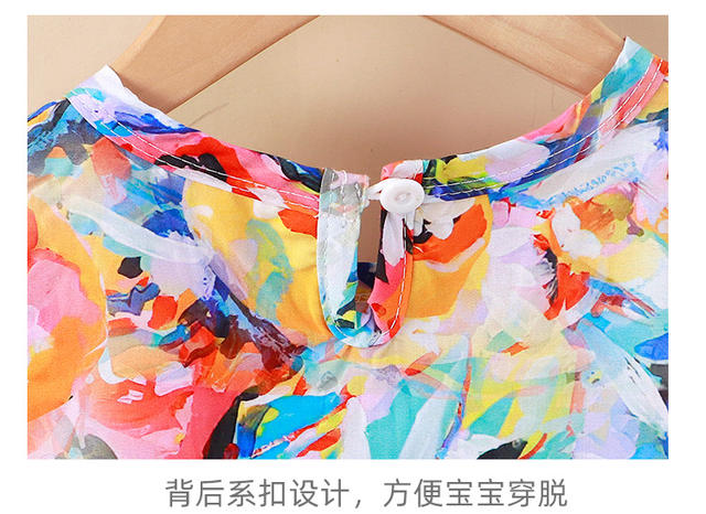 Girls Dress Cotton Silk Summer New Baby Girl Floral Princess Dress Vest Dress Korean Style Girl Skirt Children's Clothing detail 10