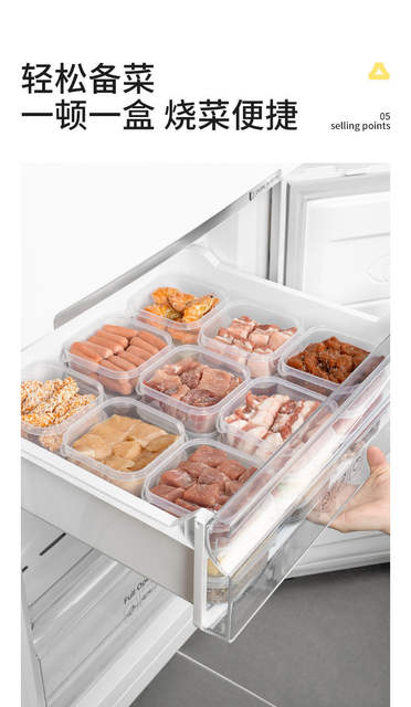 Refrigerator Storage Box Frozen Meat Fresh-keeping Box Food Grade Microwave Sealed Quick-frozen Meat Special Sub-packing Box with Lid detail 8