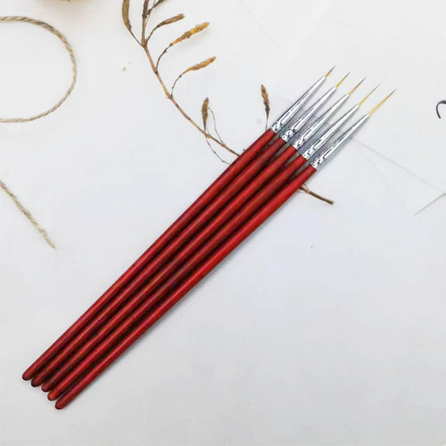 Factory Direct Sales Nail Art Drawing Pen Wooden Pole Thin Drawing Pen Hook Line Pen Color Painting Flower Pen Bjd Facial Pen Wholesale detail 1