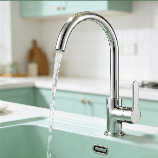 Cross-Border Foreign Trade All-Copper Kitchen Faucet, Hot and Cold, Rotatable, for Sink and Washbasin, Household Faucet, Splash-Proof detail 3