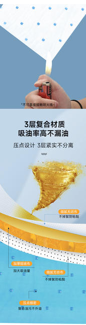Range Hood Oil Absorbing Cotton Kitchen Household Oil Trough Special Oil Absorbing Thickened Oil Proof Sticker Universal Oil Absorbing Cotton Strip for Range Hood detail 3