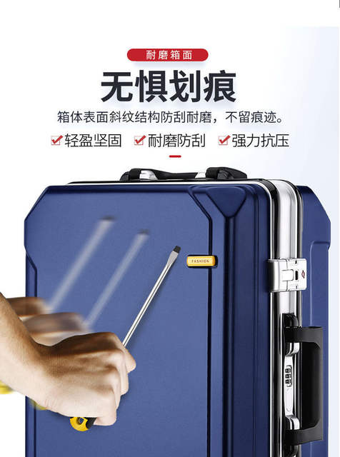 Aluminum Frame Luggage Suitcase with Universal Wheels for Men and Women, New Model Travel Suitcase, Business Password Suitcase detail 8