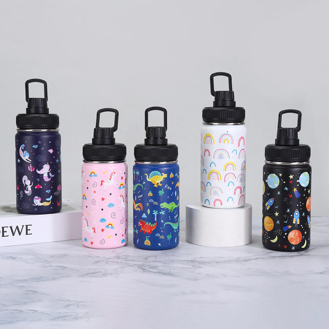 Cross-Border 12oz Cartoon Portable Space Flask Thermos Cup Custom-Made 304 Stainless Steel Outdoor Portable Vacuum Space Cup detail 1